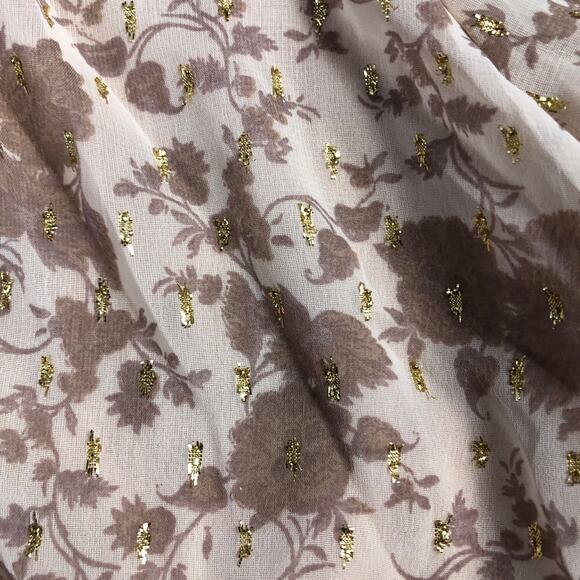 Zara Blouse Button Down Floral Sheer Round Neck Size 10 Year - NEW - Picture 4 of 6